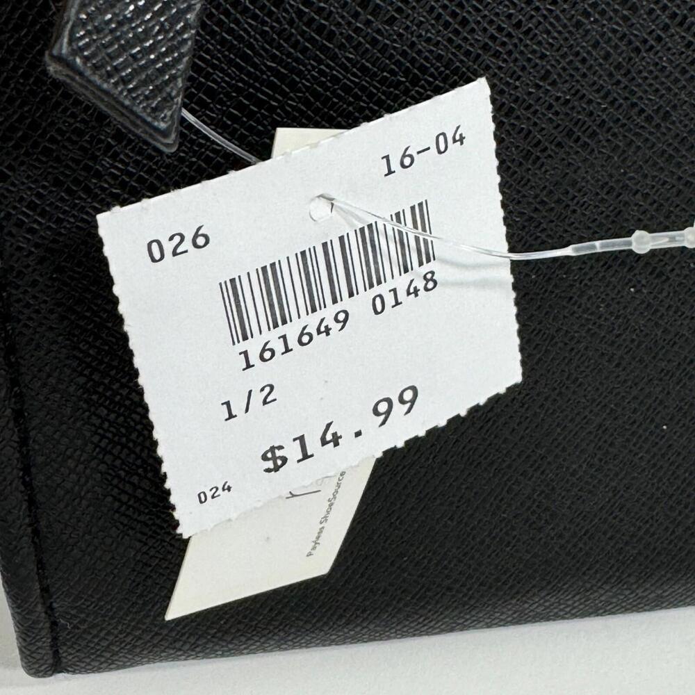 Minicci Solid Black Faux Leather Large Rectangle Envelope Wallet Clutch New - Picture 9 of 11
